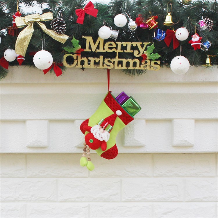 3PCS/Pack Christmas Hanging Stockings Children Gift Candy Pocket, Size: 22 x 11.5 x 14.5cm - Style A-5