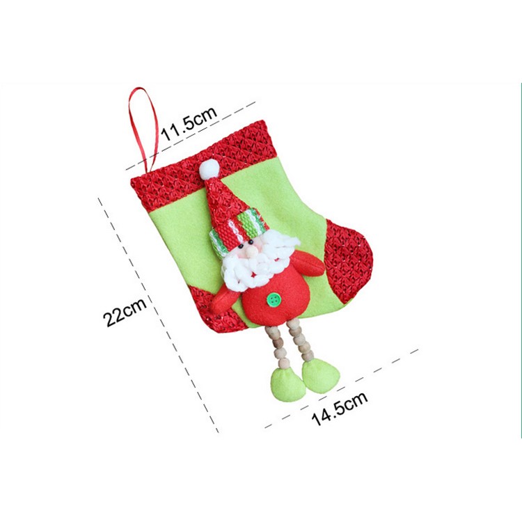 3PCS/Pack Christmas Hanging Stockings Children Gift Candy Pocket, Size: 22 x 11.5 x 14.5cm - Style A-6