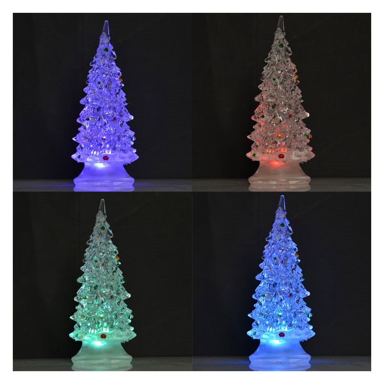 Clear Acrylic Christmas Tree with Colorful LED Light for Party Store Mall Decoration-2