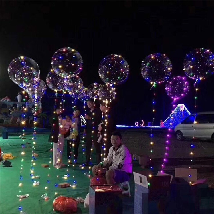 18 Zoll Bunte LED Leuchten Ballon Leuchtende LED Blase Ballon Für Hochzeit Dekoration - Transparent-3