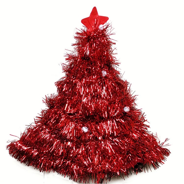Xmas Gift Christmas Tree High Hat Party Costume Child Kid Headgear - Red-2
