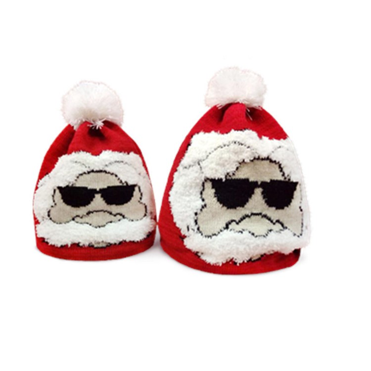 Jacquard Knitted Christmas Cap Santa Costume Xmas Party Gift-1