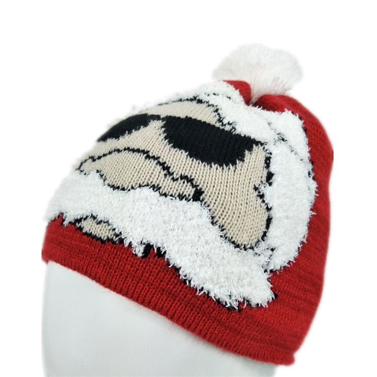 Jacquard Knitted Christmas Cap Santa Costume Xmas Party Gift-3