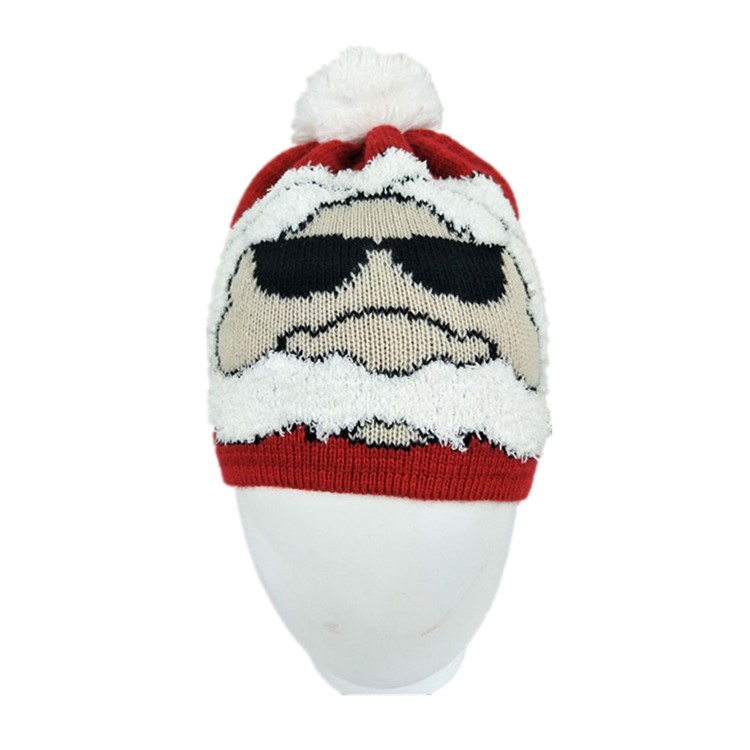 Jacquard Knitted Christmas Cap Santa Costume Xmas Party Gift-5