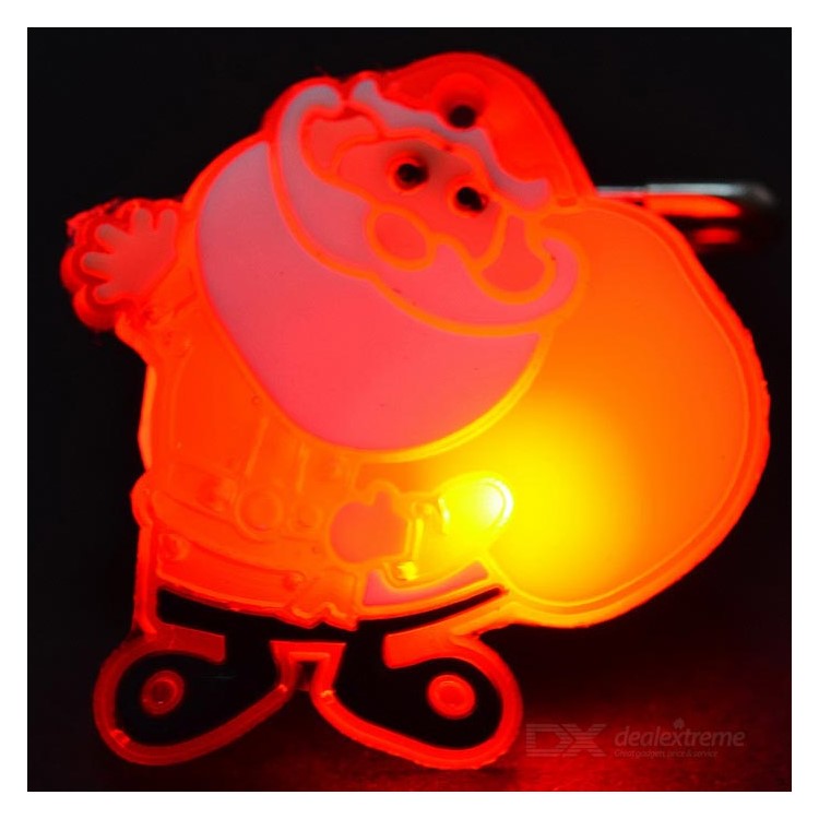 10 PCS Santa Claus Christmas Tree Snowman Snowflake Soft ABS Flash LED Brooch-12