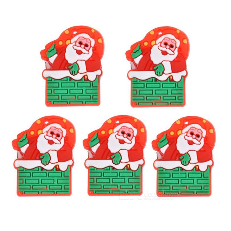 10 PCS Santa Claus Christmas Tree Snowman Snowflake Soft ABS Flash LED Brooch-13