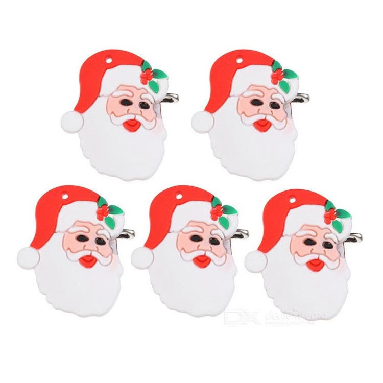 10 PCS Santa Claus Christmas Tree Snowman Snowflake Soft ABS Flash LED Brooch-14