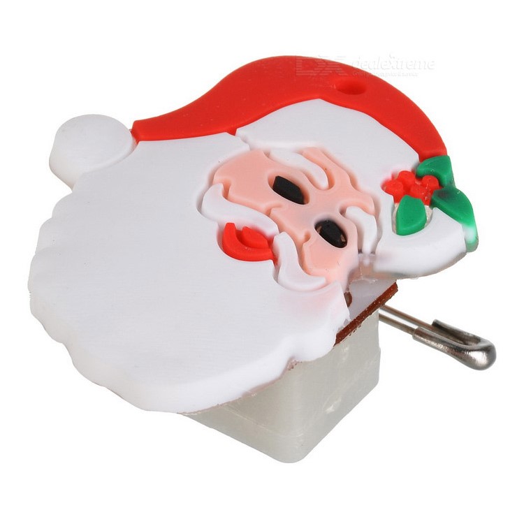 10 PCS Santa Claus Christmas Tree Snowman Snowflake Soft ABS Flash LED Brooch-16
