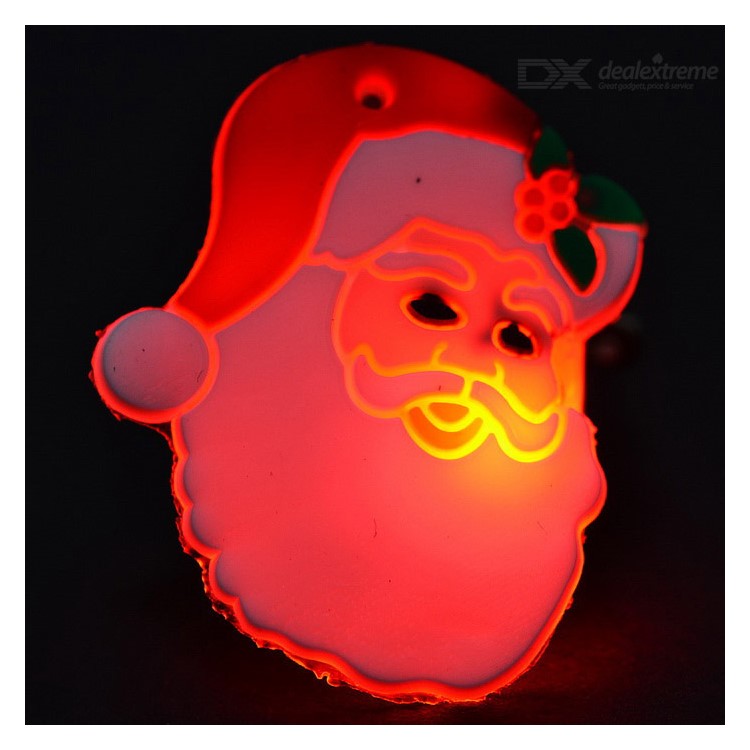 10 PCS Santa Claus Christmas Tree Snowman Snowflake Soft ABS Flash LED Brooch-18