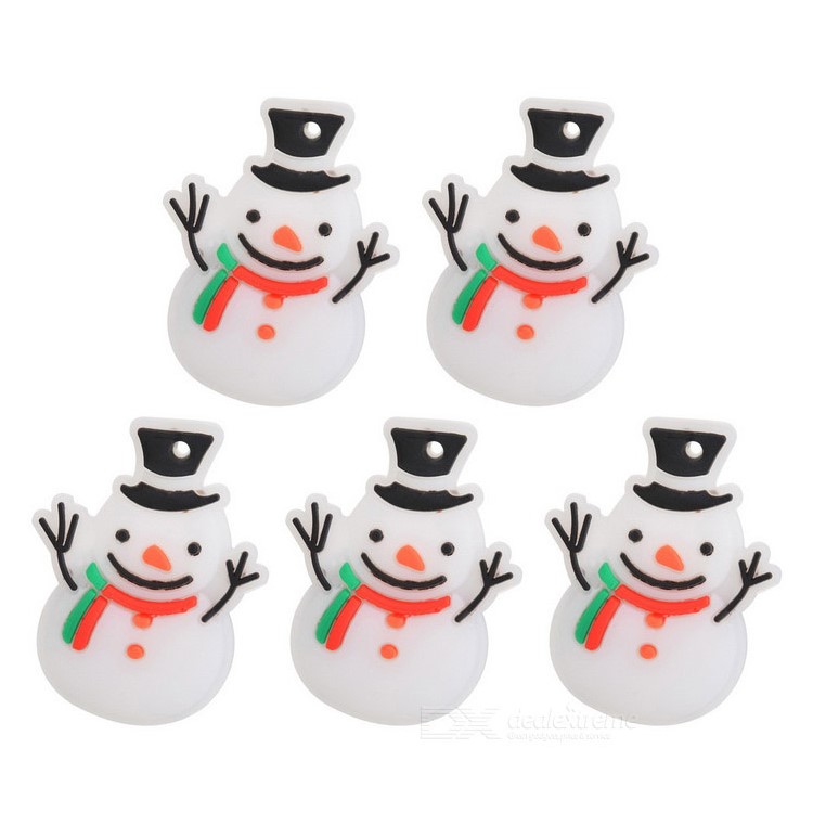 10 PCS Santa Claus Christmas Tree Snowman Snowflake Soft ABS Flash LED Brooch-19