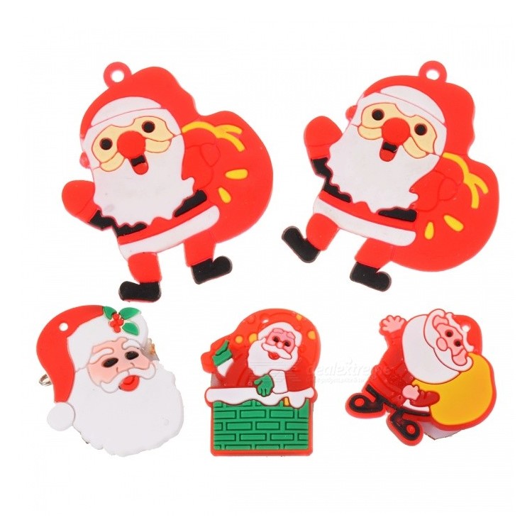 10 PCS Santa Claus Christmas Tree Snowman Snowflake Soft ABS Flash LED Brooch-21