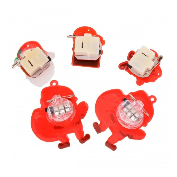10 PCS Santa Claus Christmas Tree Snowman Snowflake Soft ABS Flash LED Brooch-22