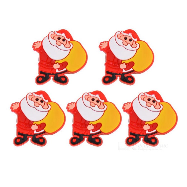 10 PCS Santa Claus Christmas Tree Snowman Snowflake Soft ABS Flash LED Brooch-7