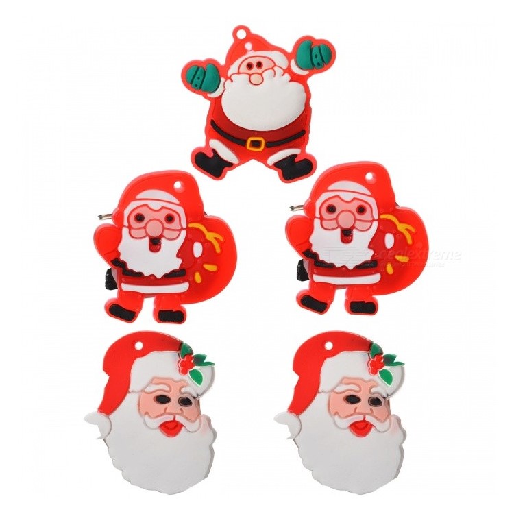 10 PCS Santa Claus Christmas Tree Snowman Snowflake Soft ABS Flash LED Brooch-8