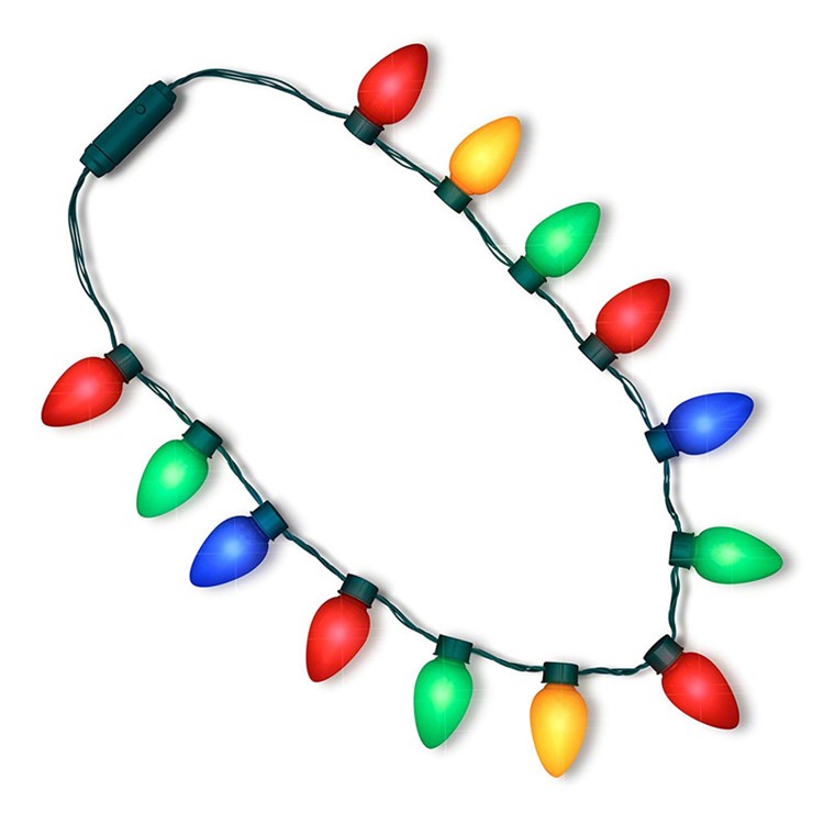 13-LED Light Up Holiday Christmas Light Necklace Glowing String Light Bulbs-1
