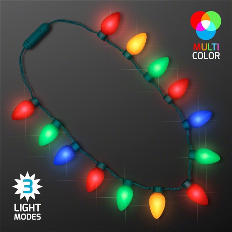 13-LED Light Up Holiday Christmas Light Necklace Glowing String Light Bulbs-2