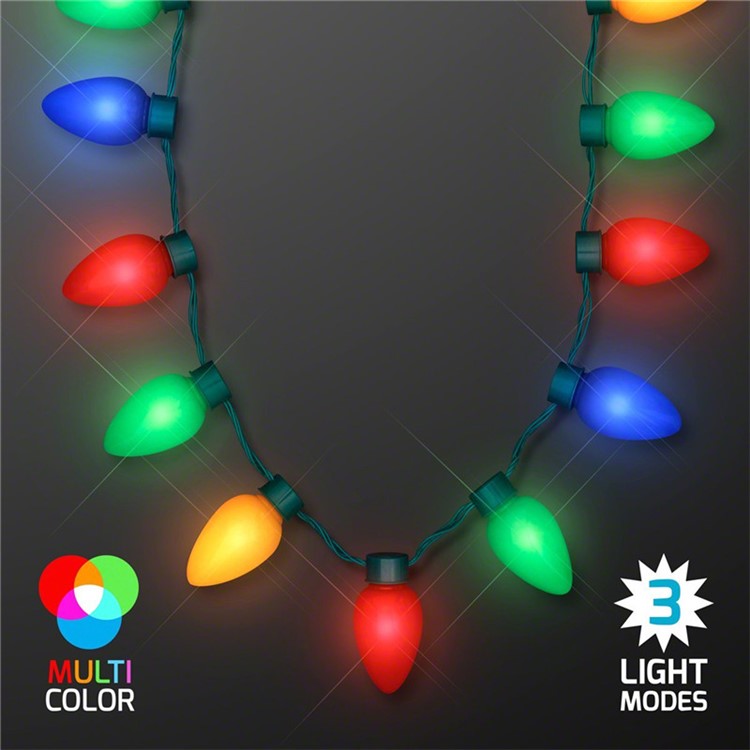 13-LED Light Up Holiday Christmas Light Necklace Glowing String Light Bulbs-3