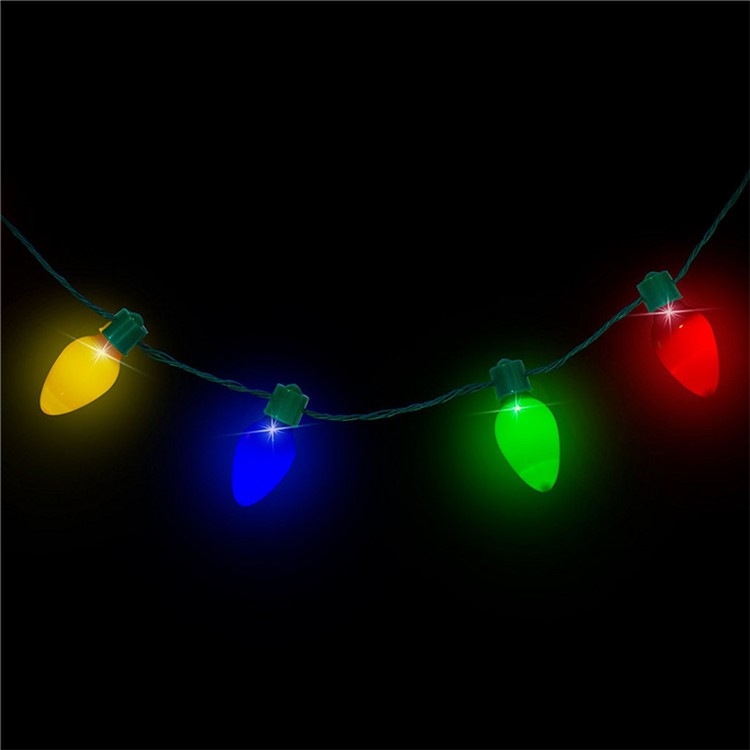 13-LED Light Up Holiday Christmas Light Necklace Glowing String Light Bulbs-5