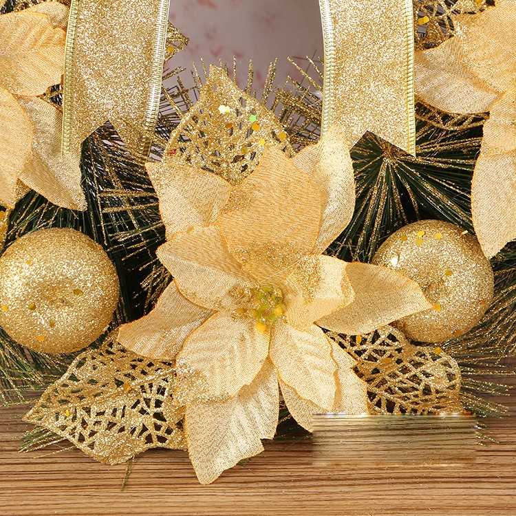 Christmas Colorful Wreath Door Wall Garland Home Window Ornament (Diameter: 40cm)-2