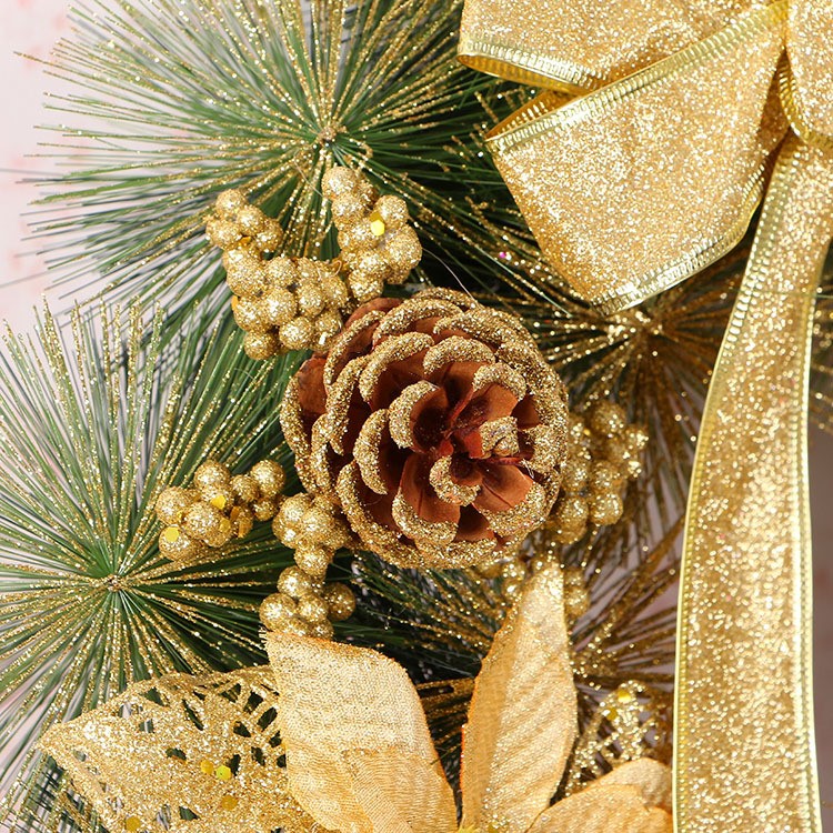 Christmas Colorful Wreath Door Wall Garland Home Window Ornament (Diameter: 40cm)-3
