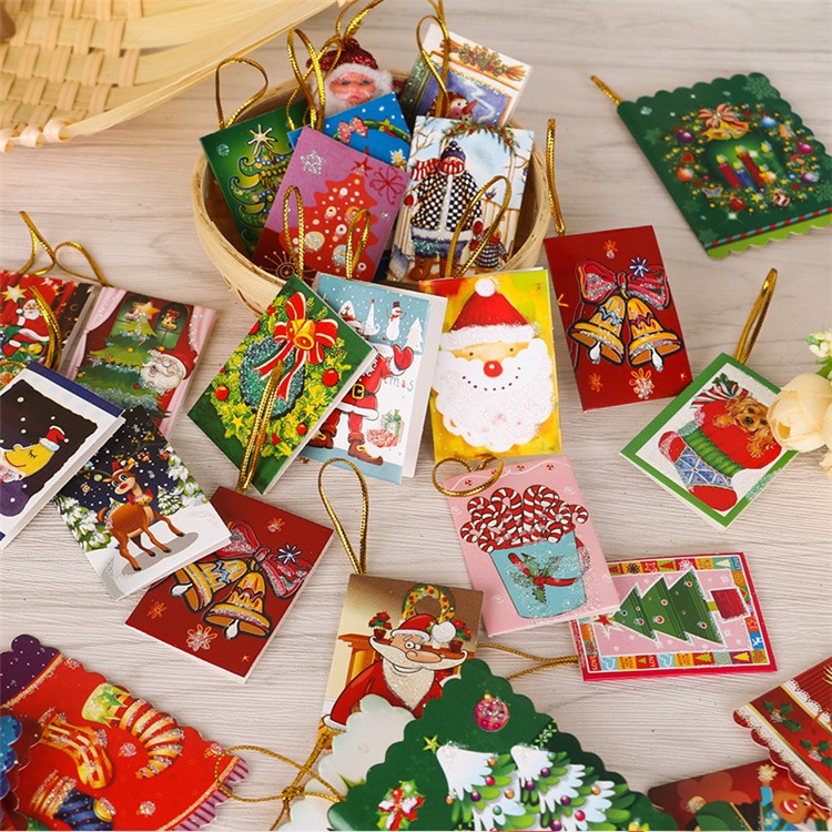 100pcsset christmas tree hanging card mini christmas wish blessing card decorations size - Mini Christmas Decorations 100pcsset christmas tree hanging card mini christmas wish blessing card decorations size - Mini Christmas Decorations