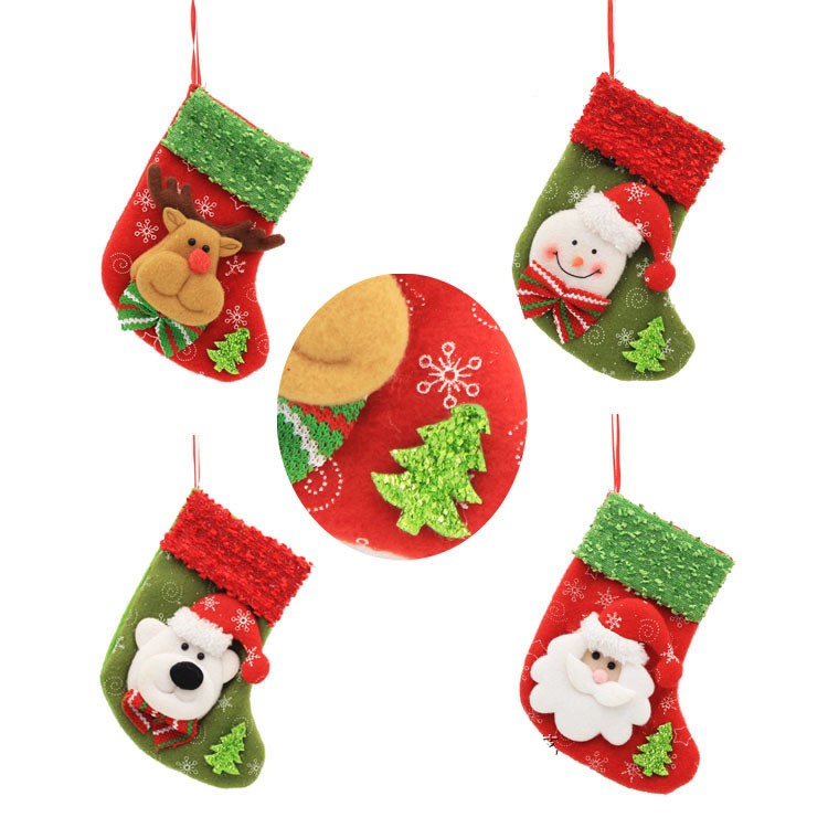 Proumhang 2 Piezas de Felpa Calcetines de Navidad Adornos Decoraciones de Navidad /árbol de Navidad Bolsa de Regalo Colgante