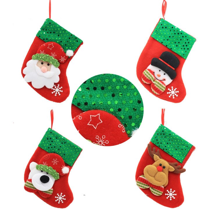 Proumhang 2 Piezas de Felpa Calcetines de Navidad Adornos Decoraciones de Navidad /árbol de Navidad Bolsa de Regalo Colgante