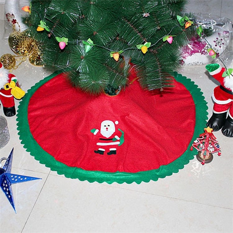 90cm Diameter Santa Claus Pattern Christmas Santa Tree Skirt-1
