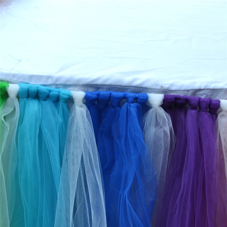 Fluffy Tulle Table Skirt for Wedding Birthday Baby Shower Party Decoration - Multi-color-5