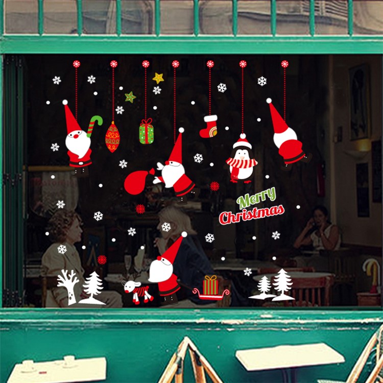 JJ808 Santa Claus Pattern Removable Wall Decal Window Sticker for Living Room Bedroom, Size: 45x60cm-1