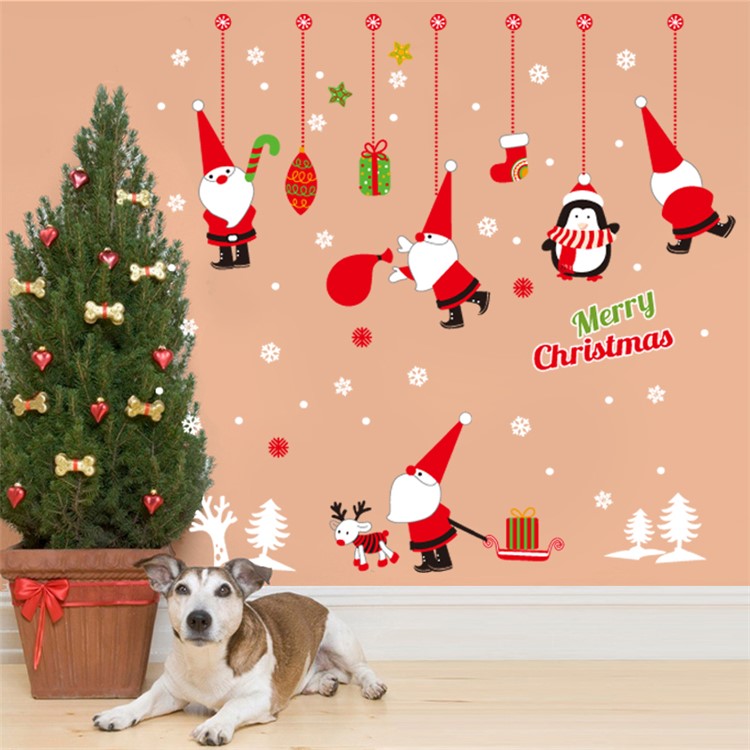 JJ808 Santa Claus Pattern Removable Wall Decal Window Sticker for Living Room Bedroom, Size: 45x60cm-2