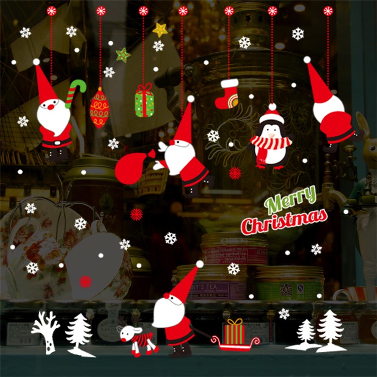 JJ808 Santa Claus Pattern Removable Wall Decal Window Sticker for Living Room Bedroom, Size: 45x60cm-3