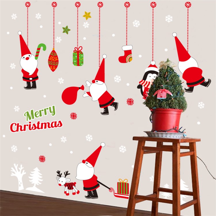 JJ808 Santa Claus Pattern Removable Wall Decal Window Sticker for Living Room Bedroom, Size: 45x60cm-5