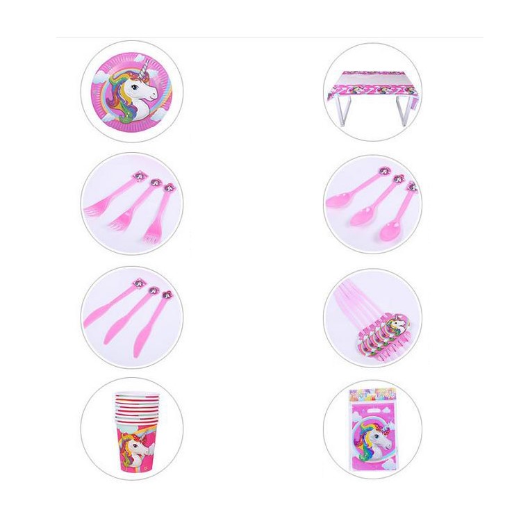 17Pcs Unicorn Party Supplies Pack Party Set for Children Kids Birthday Party-13