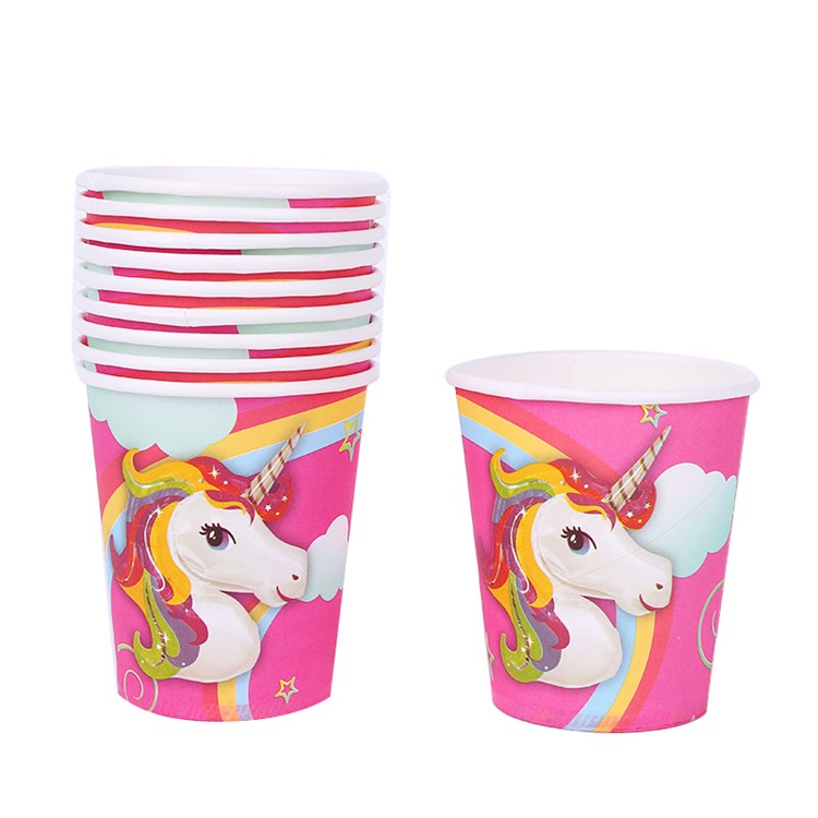 Unicorn Party Supplies Pack Party Decoration for Children Kids Birthday Party - 10PCS Paper Cup-1