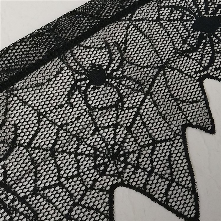 Black Lace Spider Web Window Curtain Halloween Party Supplies, Size: 240x11inch-3
