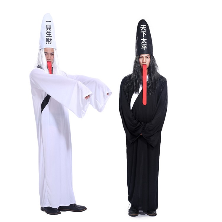 Zombie Ghost Costume Halloween Prop Scary Decoration - Black-2