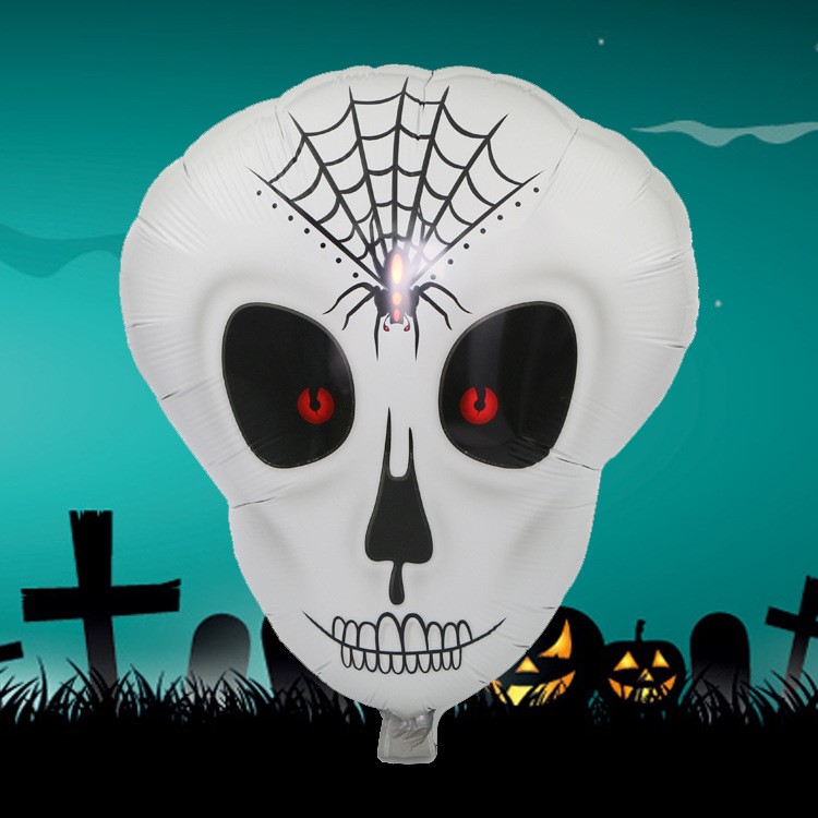 Skull Pattern Aluminum Foil Balloon Kids Toy for Halloween Party Ornament-1