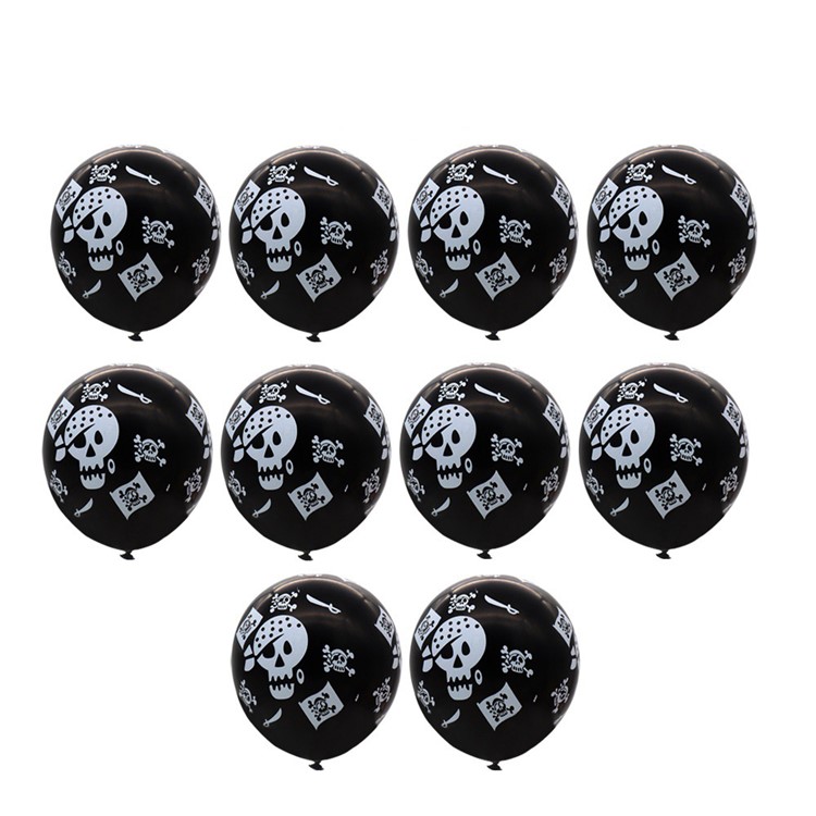 100pcs / Pack Coole Piratenschädel-Musterlatexballone Für Halloween-Partydekoration-4