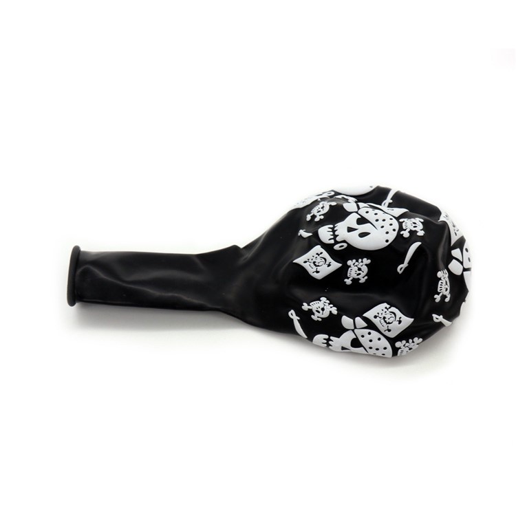 100pcs / Pack Coole Piratenschädel-Musterlatexballone Für Halloween-Partydekoration-5