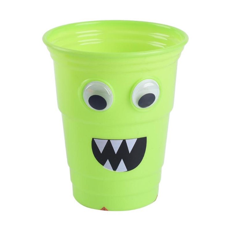 Large Capacity Juice Cup Plastic Cartoon Fruit Juice Cup Halloween DIY Party - Green-2