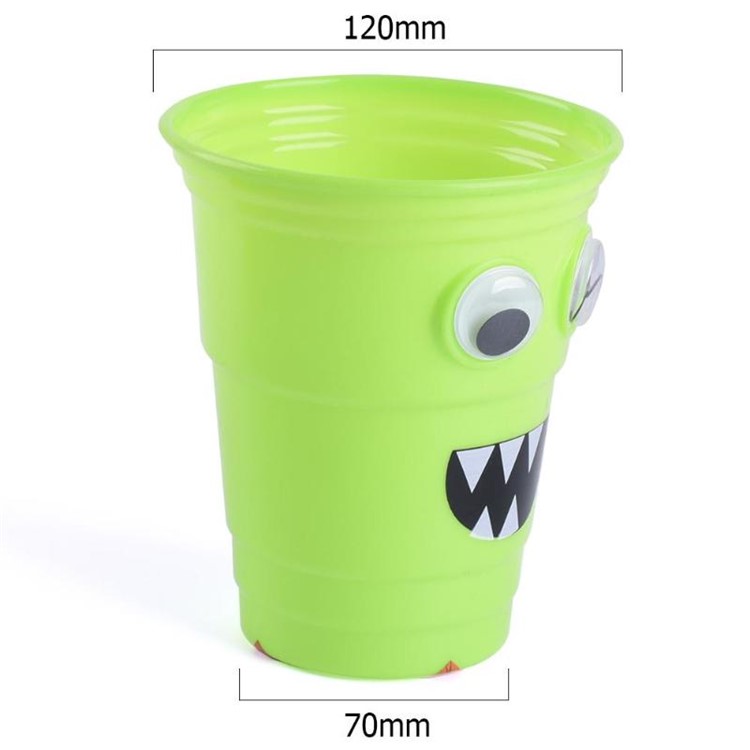 Large Capacity Juice Cup Plastic Cartoon Fruit Juice Cup Halloween DIY Party - Green-3