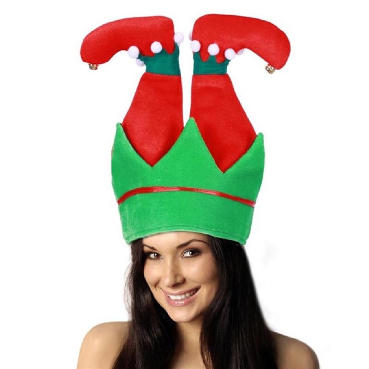 Kinder Erwachsene Kreative Süße Elf Weihnachtsmütze Party Hosen Hut - Grün / Rot-3