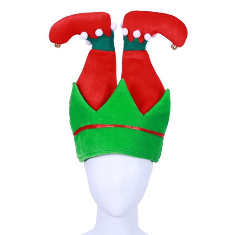 Kinder Erwachsene Kreative Süße Elf Weihnachtsmütze Party Hosen Hut - Grün / Rot-4
