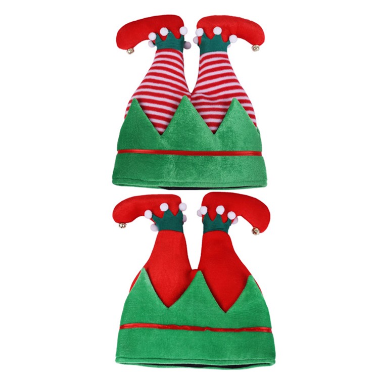 Kinder Erwachsene Kreative Süße Elf Weihnachtsmütze Party Hosen Hut - Grün / Rot-5