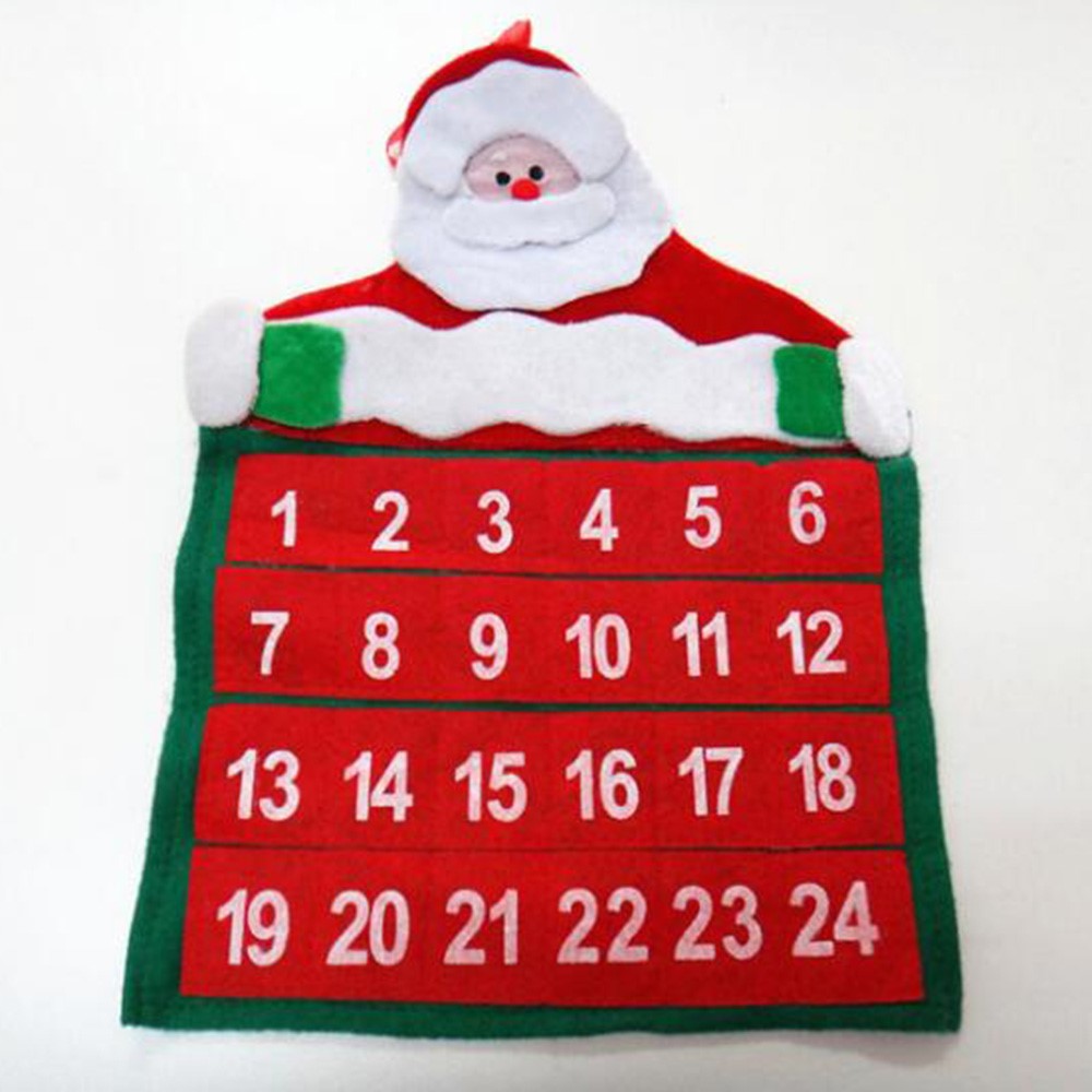 Christmas Santa Claus 24-Day Hanging Fabric Advent Calendar, Size: 30 x 40cm-4