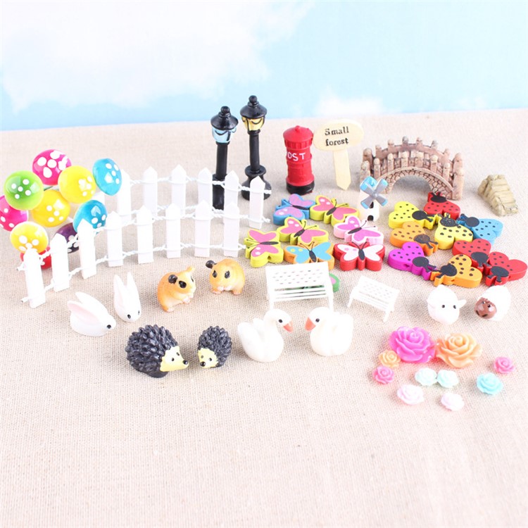 58PCS Vasi Per Piante In Miniatura Artigianato Micro Paesaggio Fata Giardino Ornamento Fai Da Te Kit Casa Delle Bambole-8
