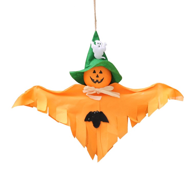 2PCS/Set Halloween Ghost Shape Pendants Ornament Cute Spooky Little Hanging Decorations - Orange-1