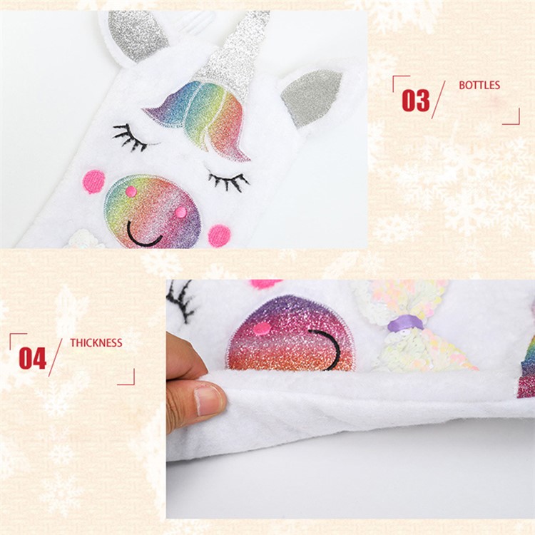 Christmas Tree Decoration Socking Cloth Unicorn Christmas Sock with LED Light-3