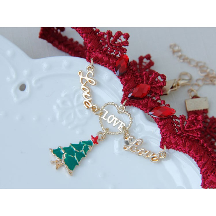 Christmas Tree Love Letter Necklace Party Dress Accessories-6